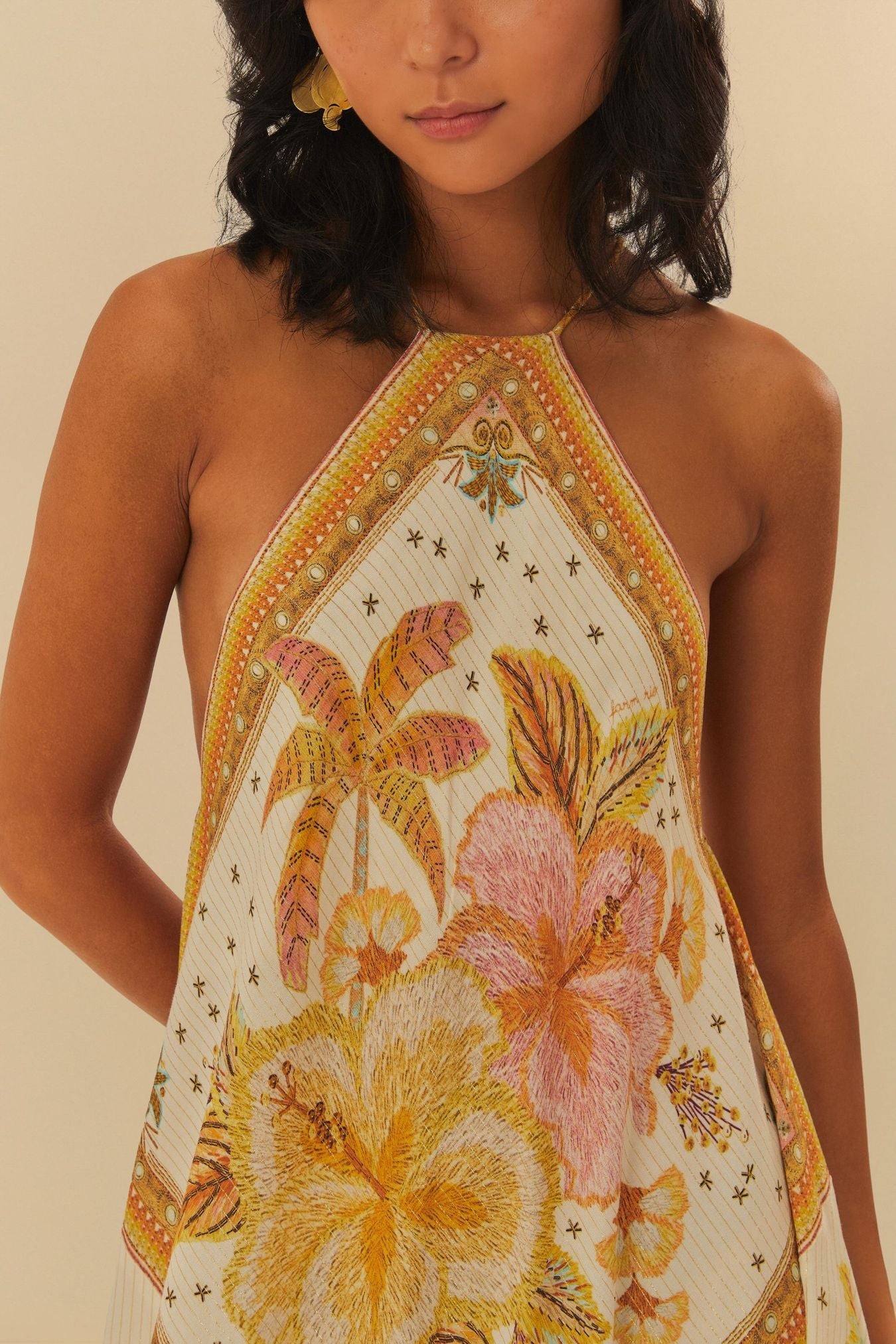 Vestido corto con estampado Ilha De Flor