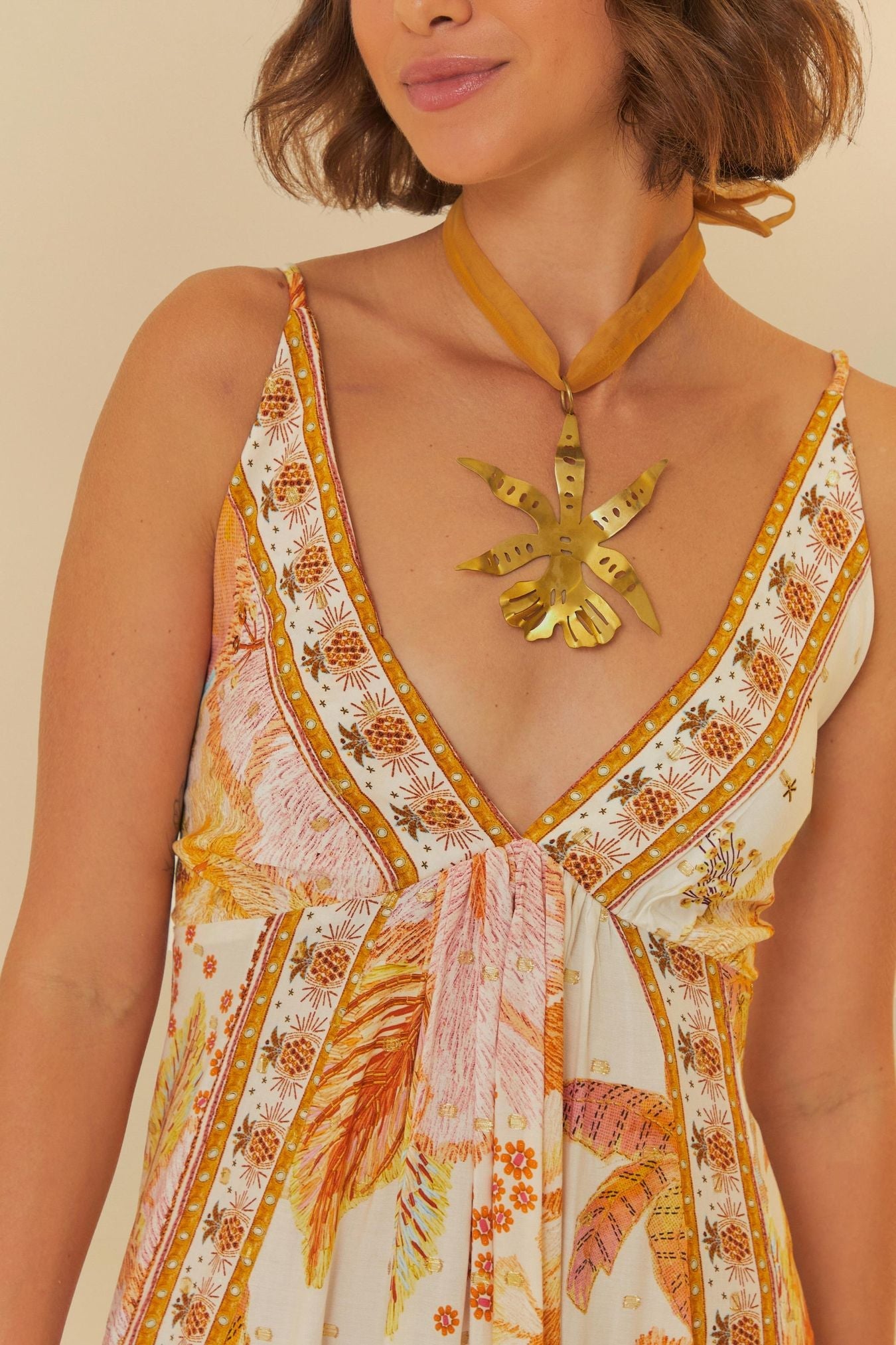 Vestido corto con estampado Ilha De Flor