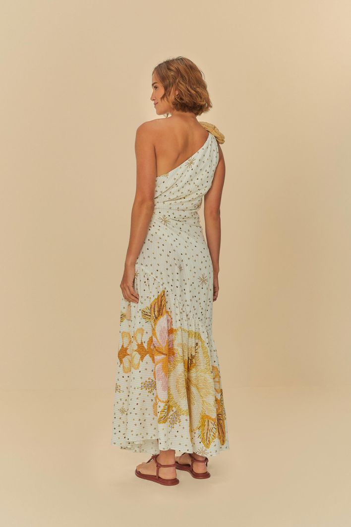Vestido de un hombro con estampado Ilha De Flor