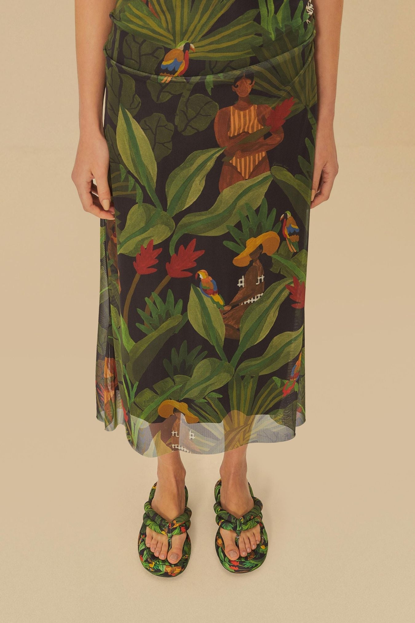 Chanclas con Plataforma Plana y Estampado Katita
