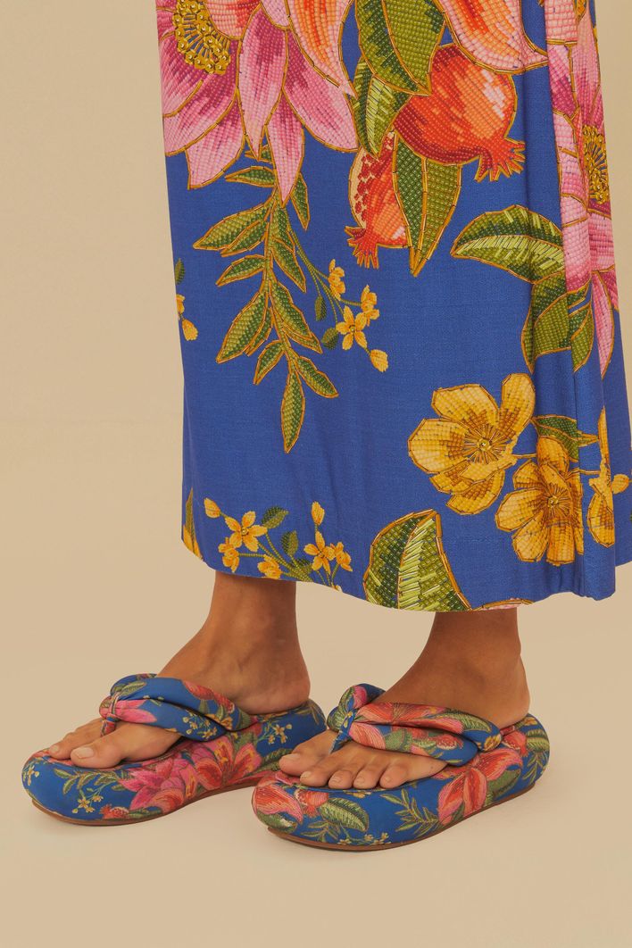 Chanclas con Plataforma Plana y Estampado Katita