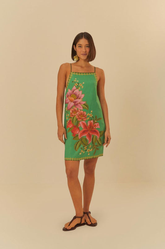 Vestido corto con estampado de frutas de verano