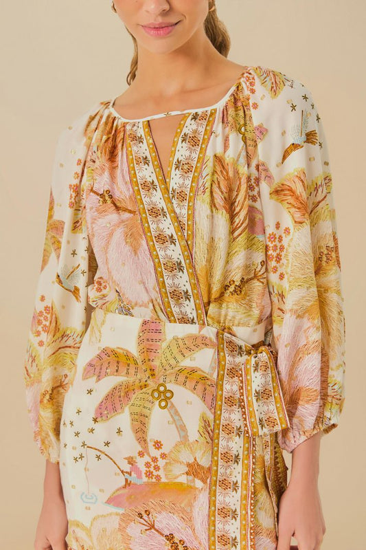 Vestido corto con estampado Ilha De Flor